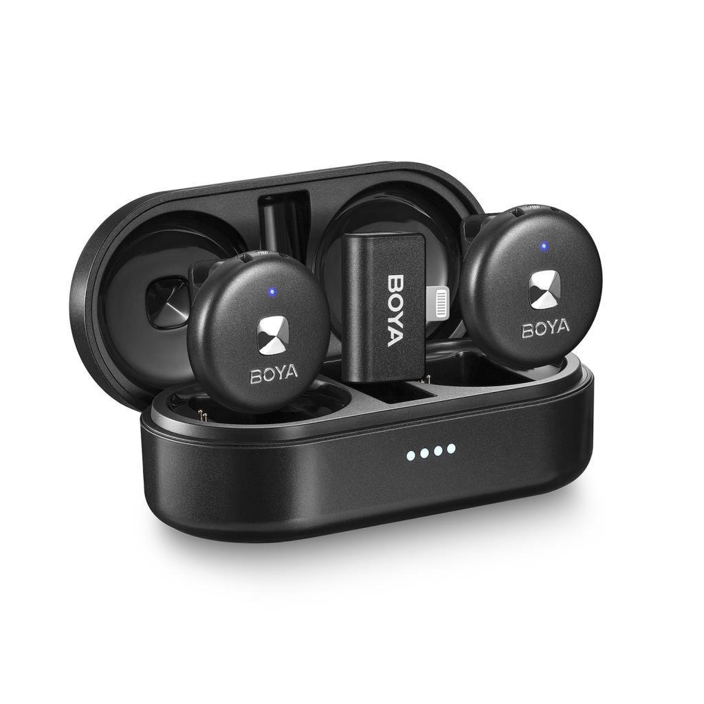 BOYA Omic-D Wireless İkili Yaka Mikrofonu Lightning (Siyah)