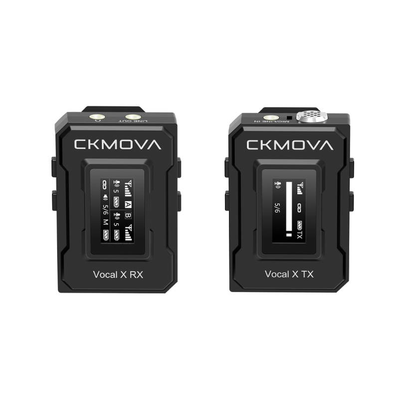 CKMOVA Vokal X V1 Ultra kompakt 2,4 GHz Çift Kanallı Kablosuz Telsiz Mikrofon Seti