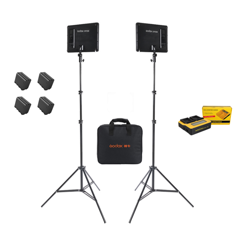 Godox LEDP260C Video Işığı İkili Işık Kiti (Bataryalı)