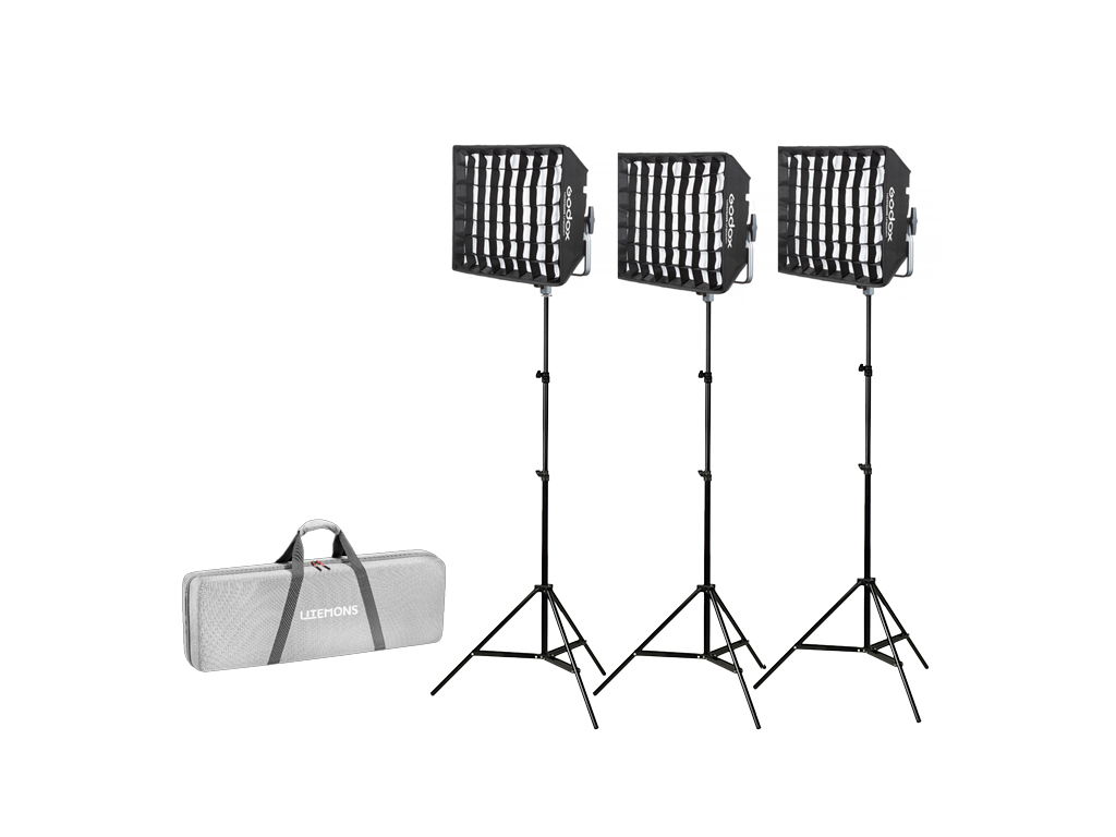 Godox LP600R K3 RGB 3'lü Softboxlı Panel LED Işık Kiti