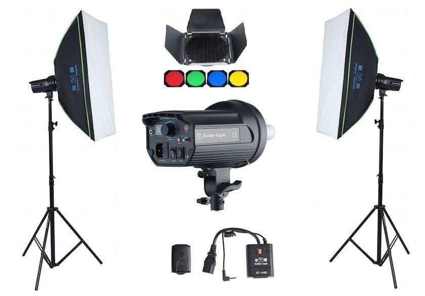 Golden Eagle L6 600W Ekonomik 3 Lü Paraflaş Set Çantalı