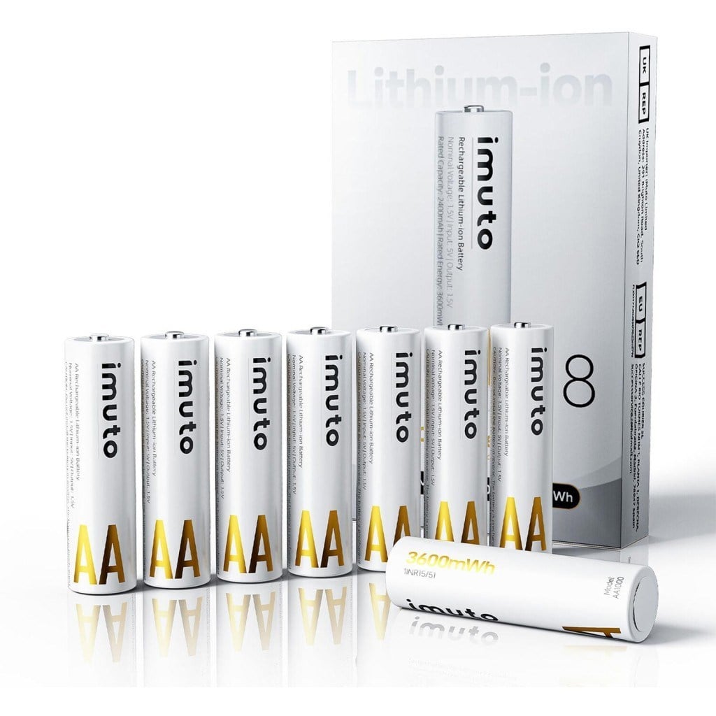 Imuto 3600mWh AA Şarj Edilebilir Lityum Pil (8’li Paket)