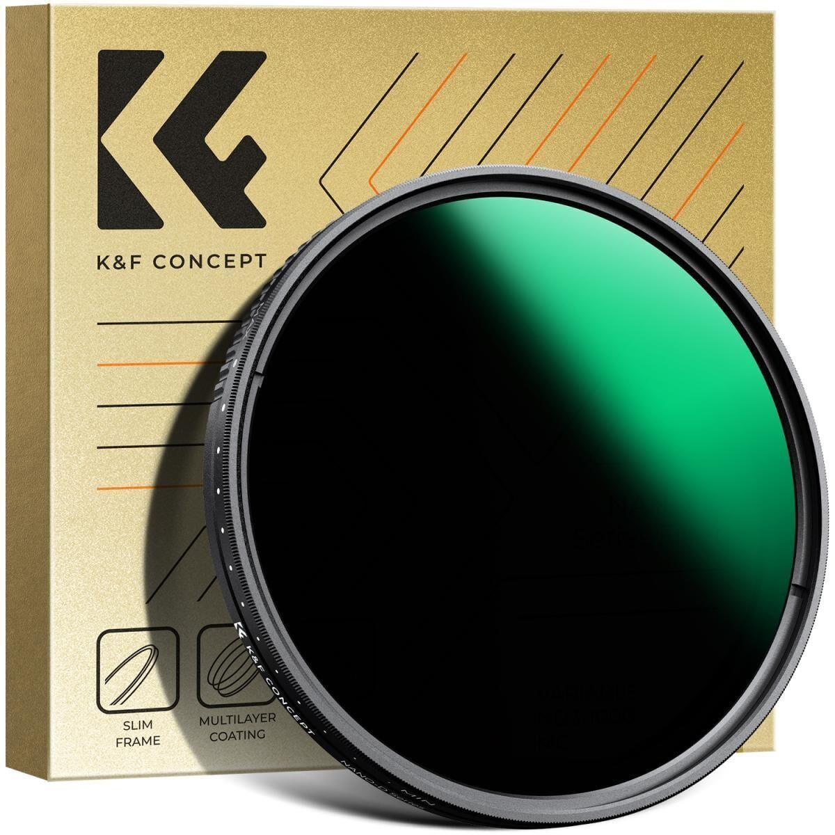 K&F 58mm Nano-D Serisi ND3-ND1000 Filtre (1.5-10 Stop)