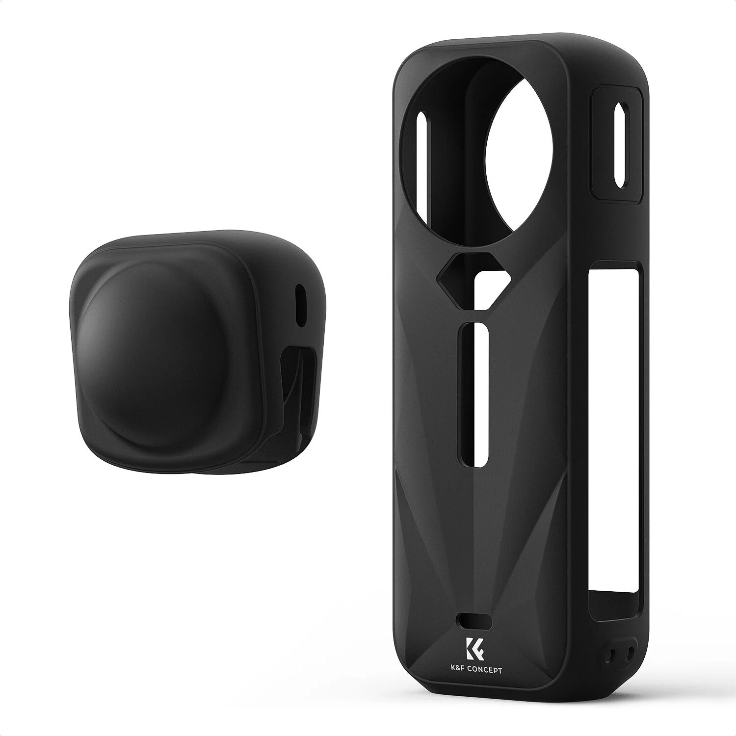 K&F Concept Insta360 X5 Uyumlu Silikon Koruma Kılıfı ve Lens Kapağı (Darbe Emici, Çizilmeye Dayanıklı)