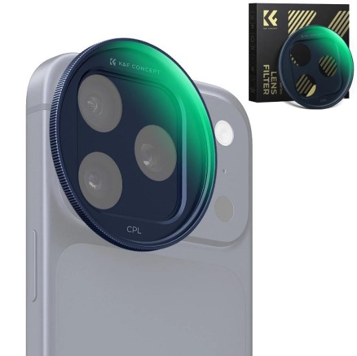 K&F Concept iPhone 17 Pro ve Pro Max için CPL Filtre Blue