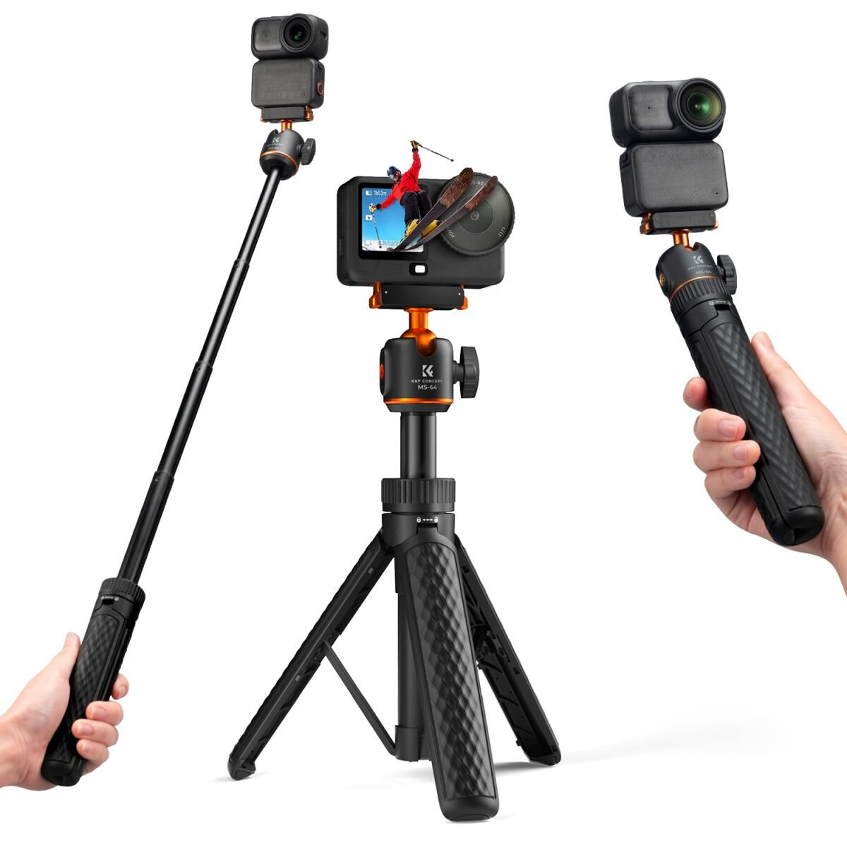 K&F Concept Osmo Action 6 için Manyetik Selfie Çubuğu & Tripod