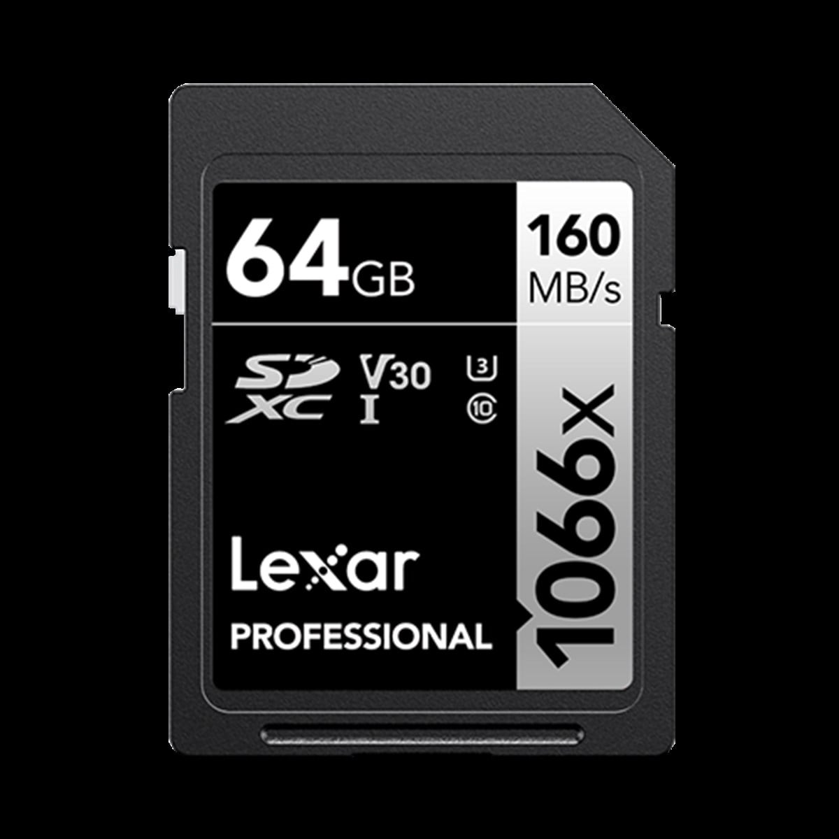 Lexar 64GB Professional160MB/sn UHS-I C10 V30 SDHC Hafıza Kartı