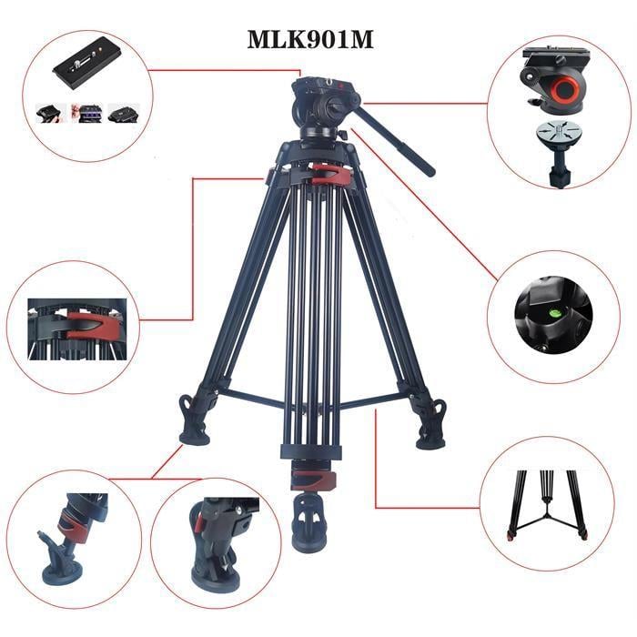 Milica MLK-901M 165cm Çantalı Profesyonel Video Tripod