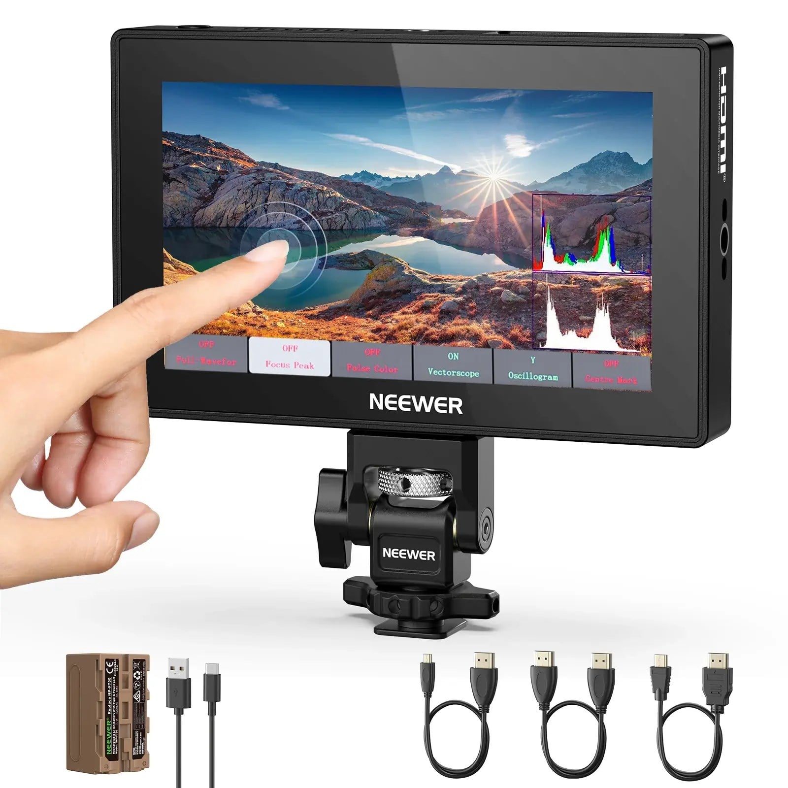 Neewer F500 Pro 5.5'' 2000 Nits 4K HDMI Dokunmatik Kamera Monitörü