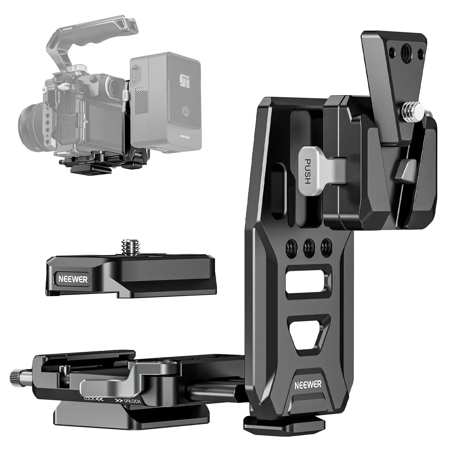 Neewer PS016 NATO Raylı Profesyonel V-Mount Batarya Plakası