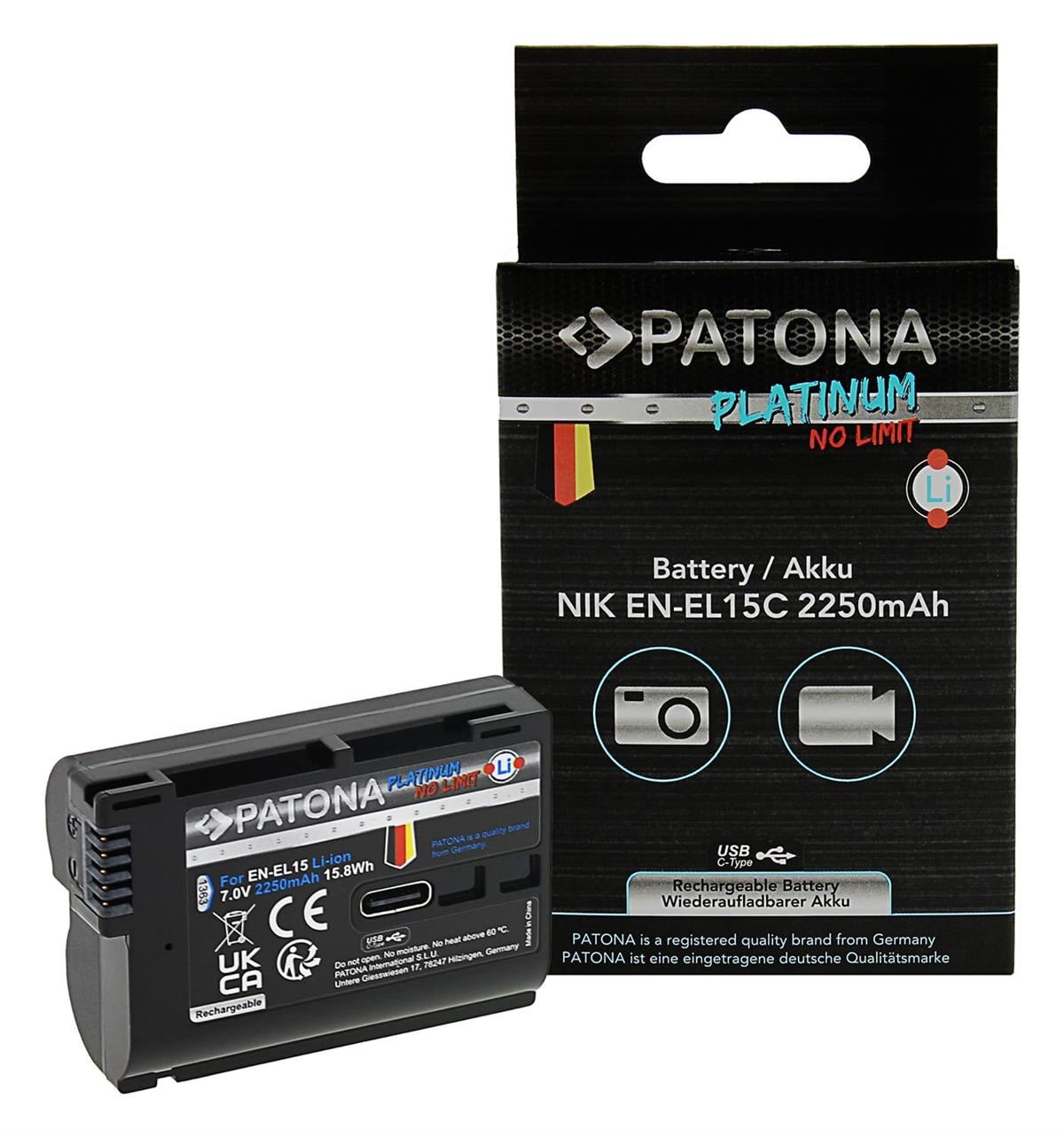Patona Platinum Nikon EN-EL15C USB-C Girişli Batarya Pil