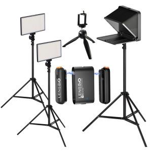 PDX Canlı Yayın İçin Prompter, Mikrofon, Mini Tripod ve Işık Kiti