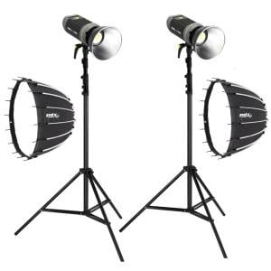 PDX LP-200 ikili LED Işık, 70cm Softboxlı, Ayaklı Set