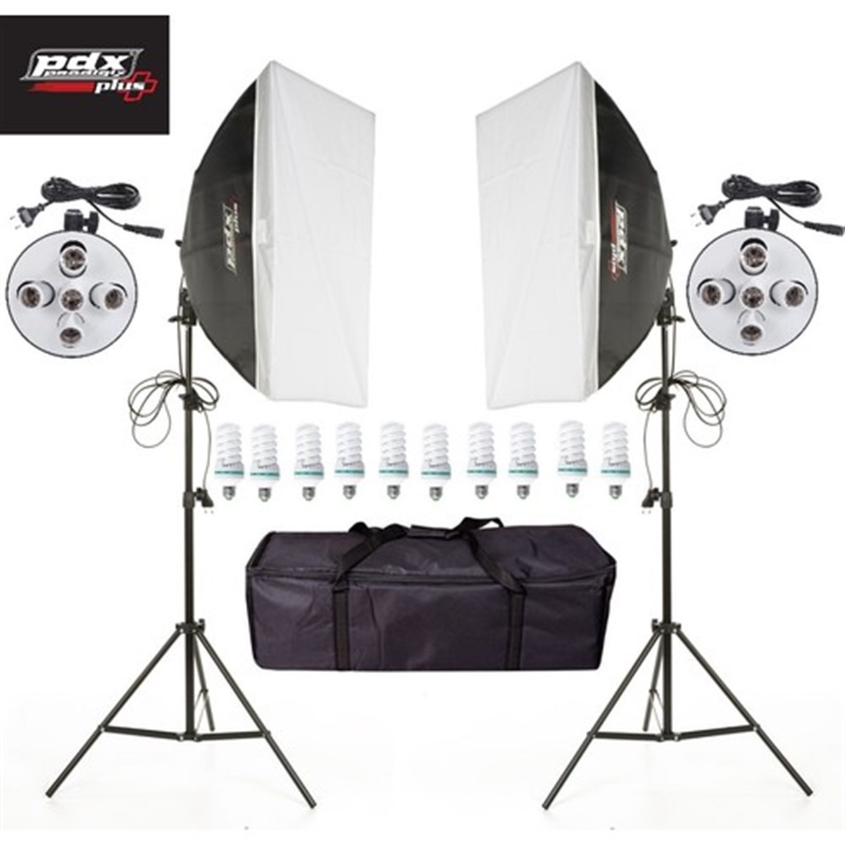 Pdx Softbox 50 x 70 CM Paraflaş 5 Duylu Sürekli Işık 2'li Set