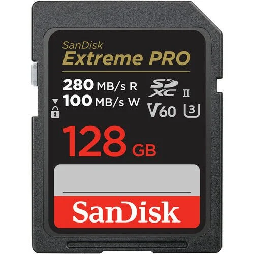 SanDisk Extreme PRO 128GB 280MB/s UHS-II SDXC UHD Hafıza Kartı