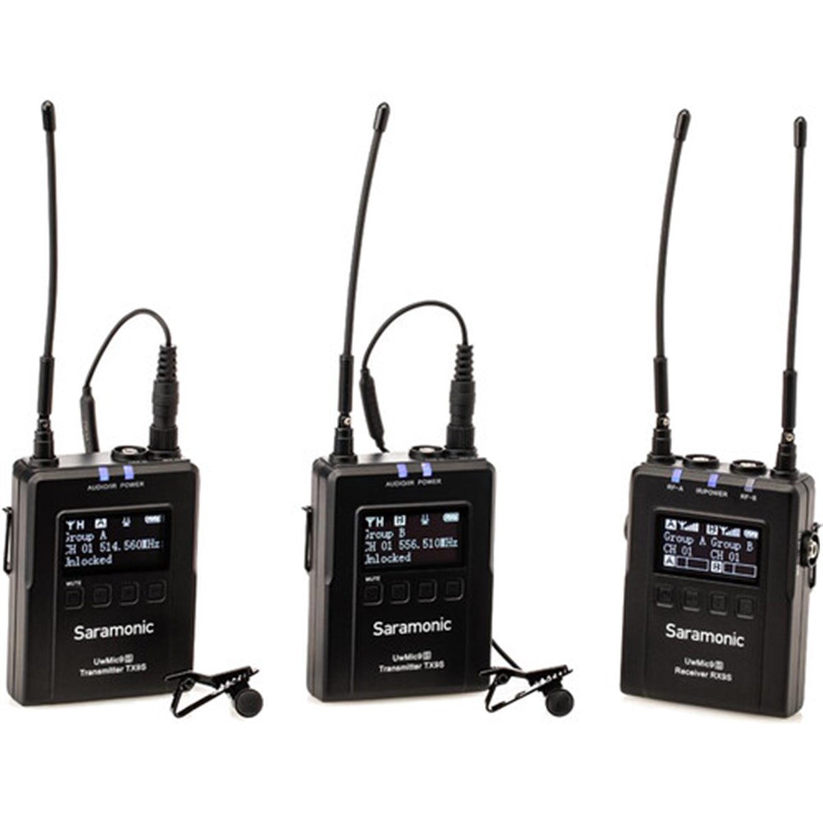 Saramonic UwMic9S Kit 2 (RX + TX + TX) Kablosuz Yaka Mikrofonu