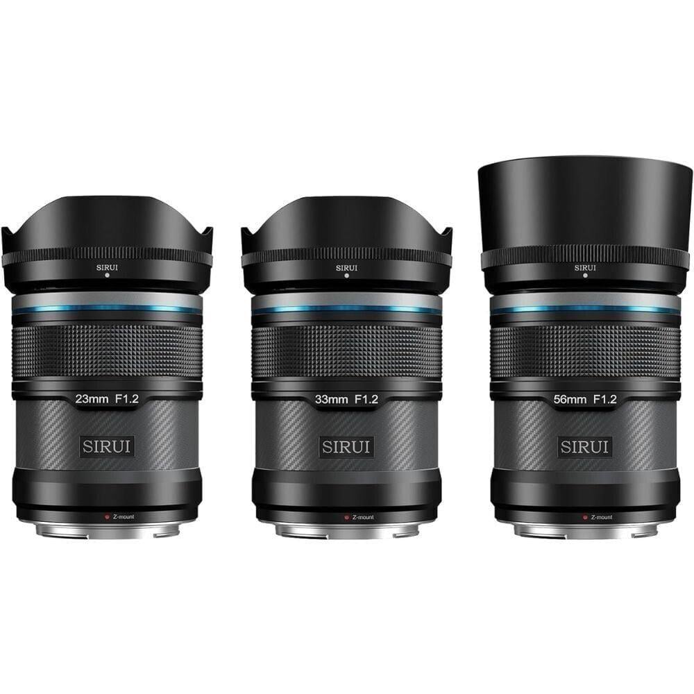 Sirui Sniper 23mm, 33mm & 56mm F1.2 Lens Kiti (Z Mount, Siyah)