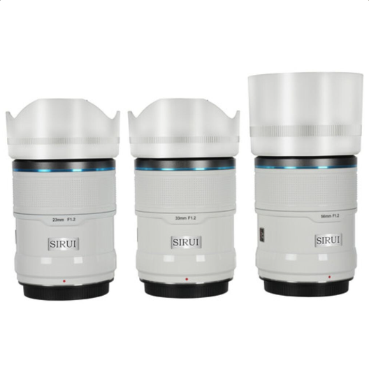 Sirui Sniper 23mm, 33mm, 56mm f/1.2 Autofocus 3 Lens Kit (Sony E, Beyaz)
