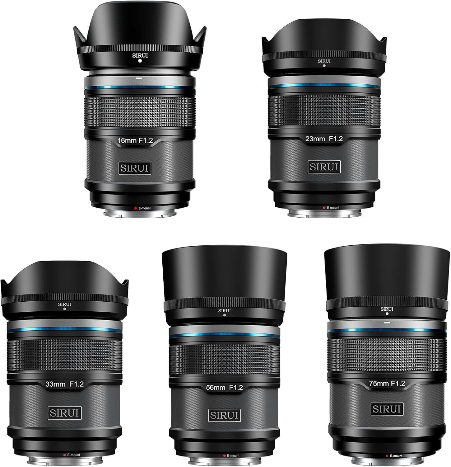 Sirui Sniper F1.2 APS-C Autofocus Fujifilm X Mount 5'li Lens Kiti (Siyah)