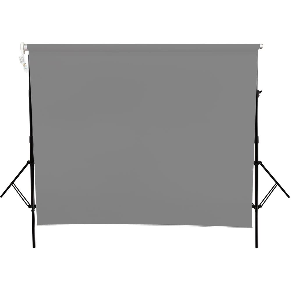 Stüdyo Teknik 190cm x 400cm Taşınabilir Sonsuz Gri Fon Perdesi Seti