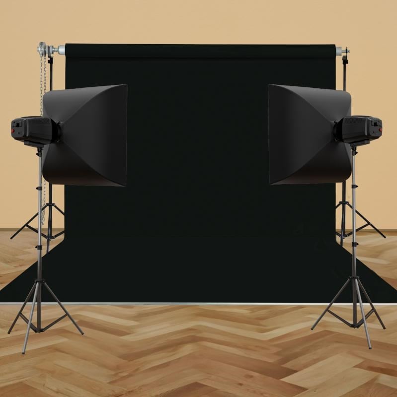Stüdyo Teknik 270cm x 580cm Taşınabilir Sonsuz Siyah Fon Pedesi