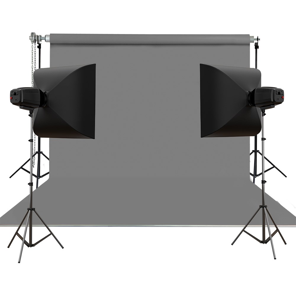 Stüdyo Teknik 270X580Cm Gri Taşınabilir Kumaş Fon Perdesi