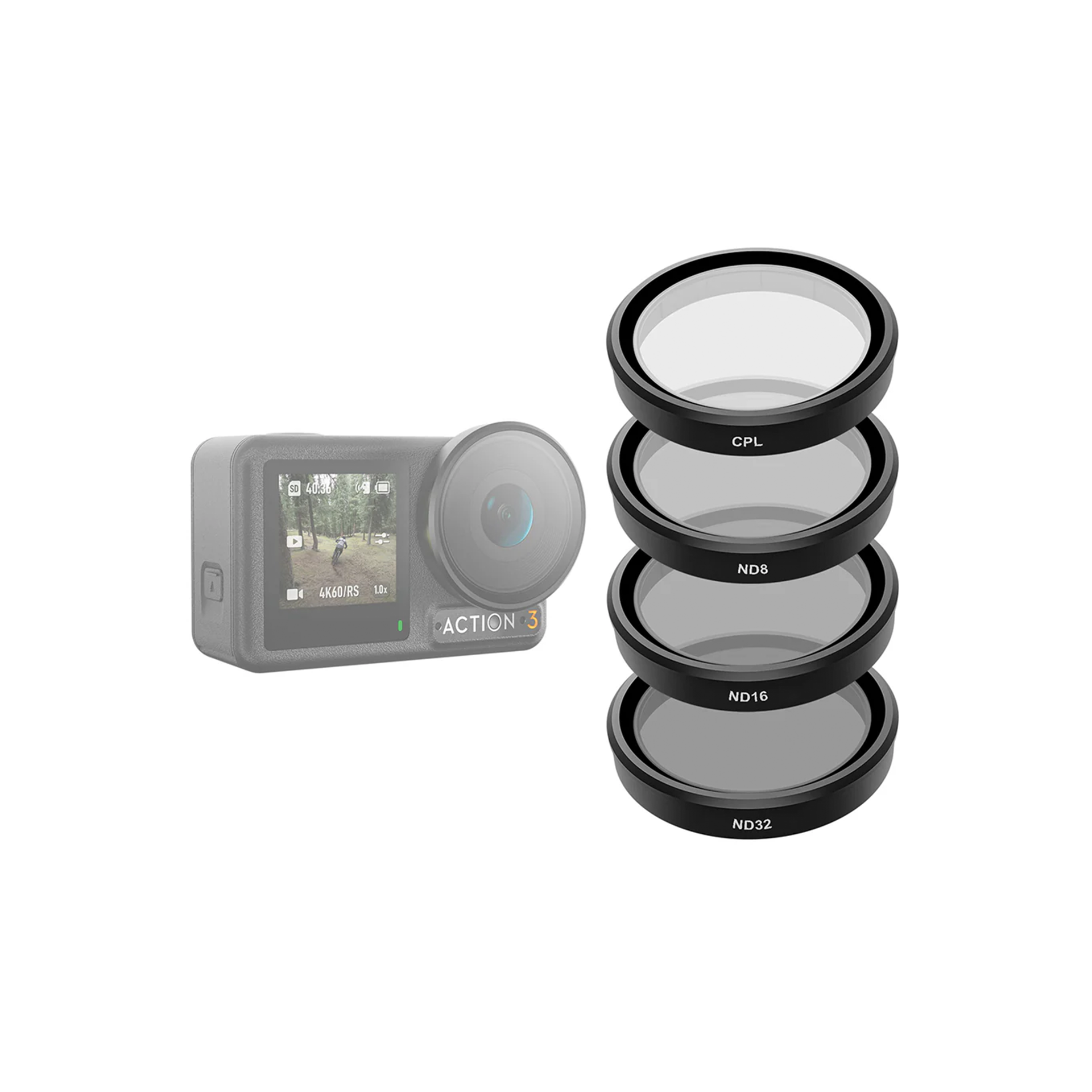 Telesin Osmo Action 5 Pro CPL+ND8/16/32 Filtre Seti