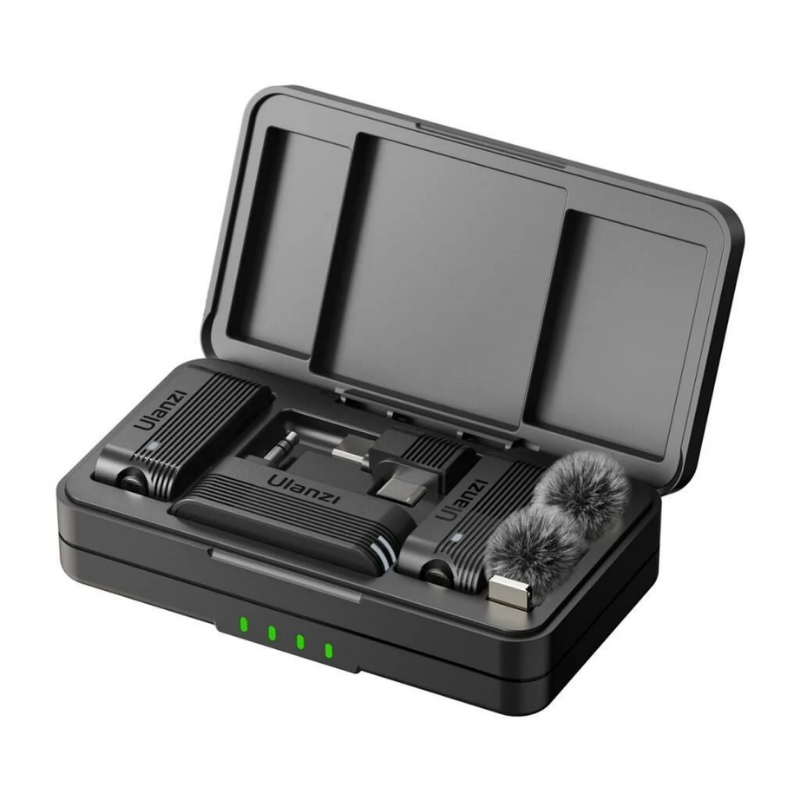 Ulanzi A100 İkili Kablosuz Yaka Mikrofonu (Type-C ve 3.5mm TRS)