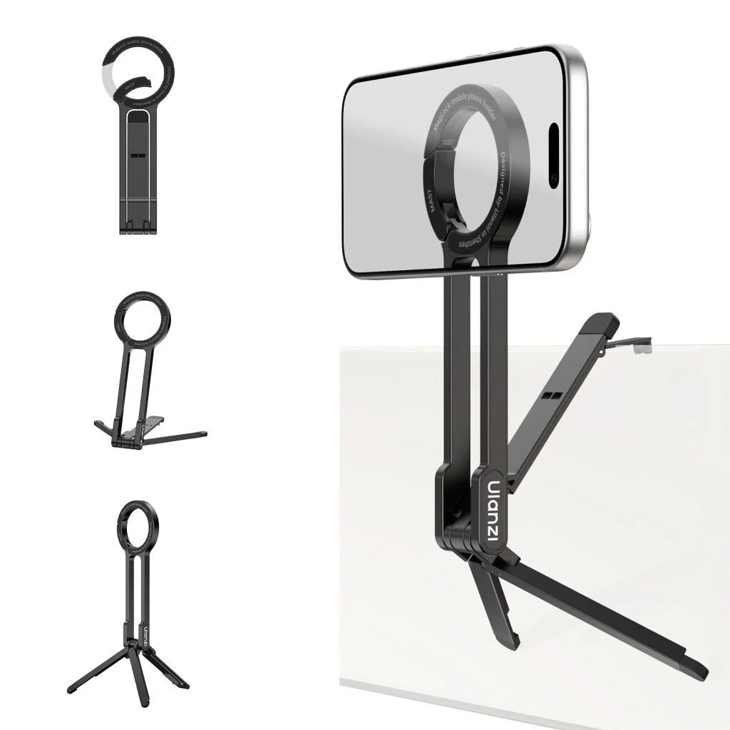 Ulanzi MA57 4 in 1 Manyetik Carabinerli Mini Telefon Tutucu Tripod Stand Siyah - S007