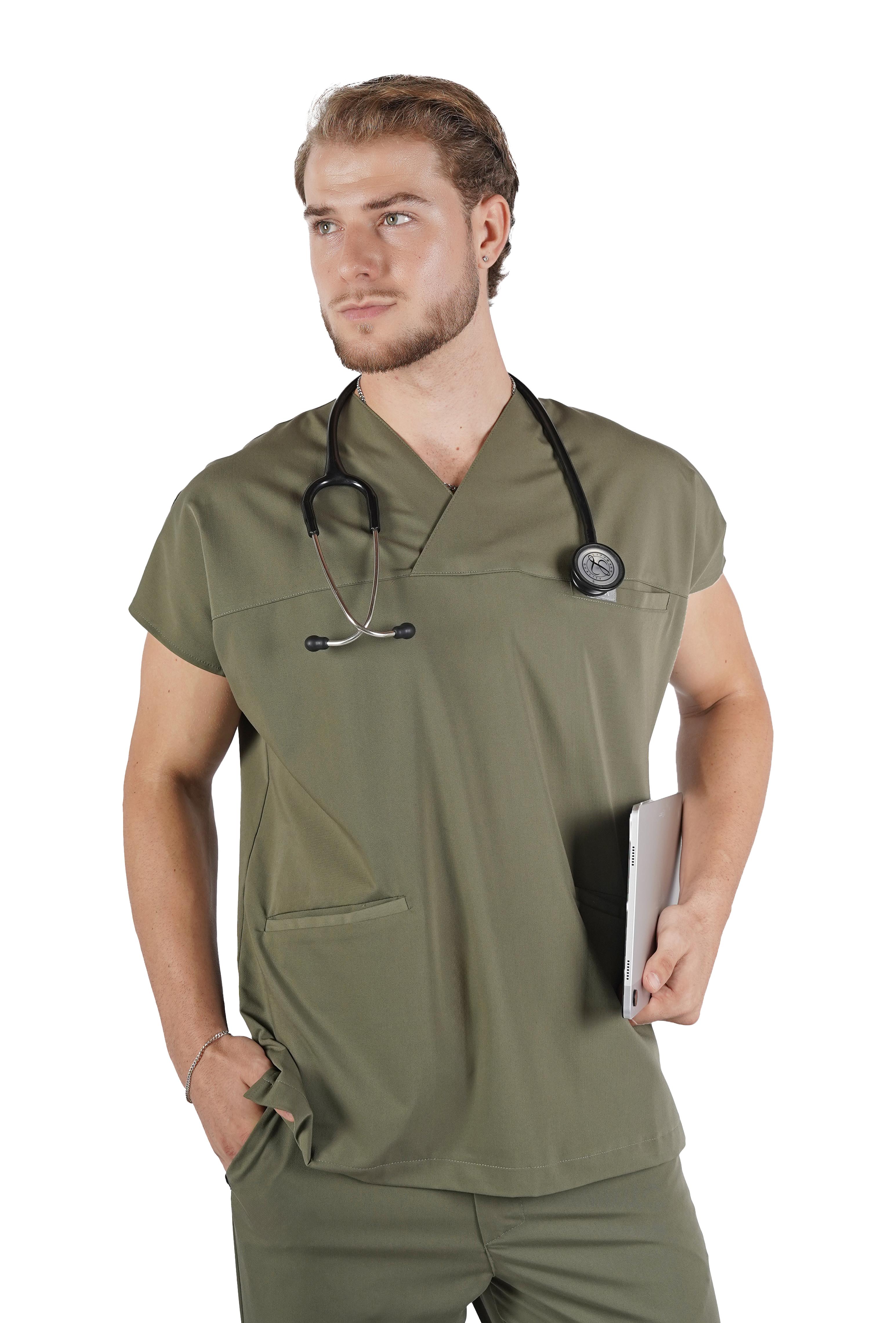Largo Vita Haki Üst Erkek Scrubs Cerrahi Forma - Medikal Giyim Uniform