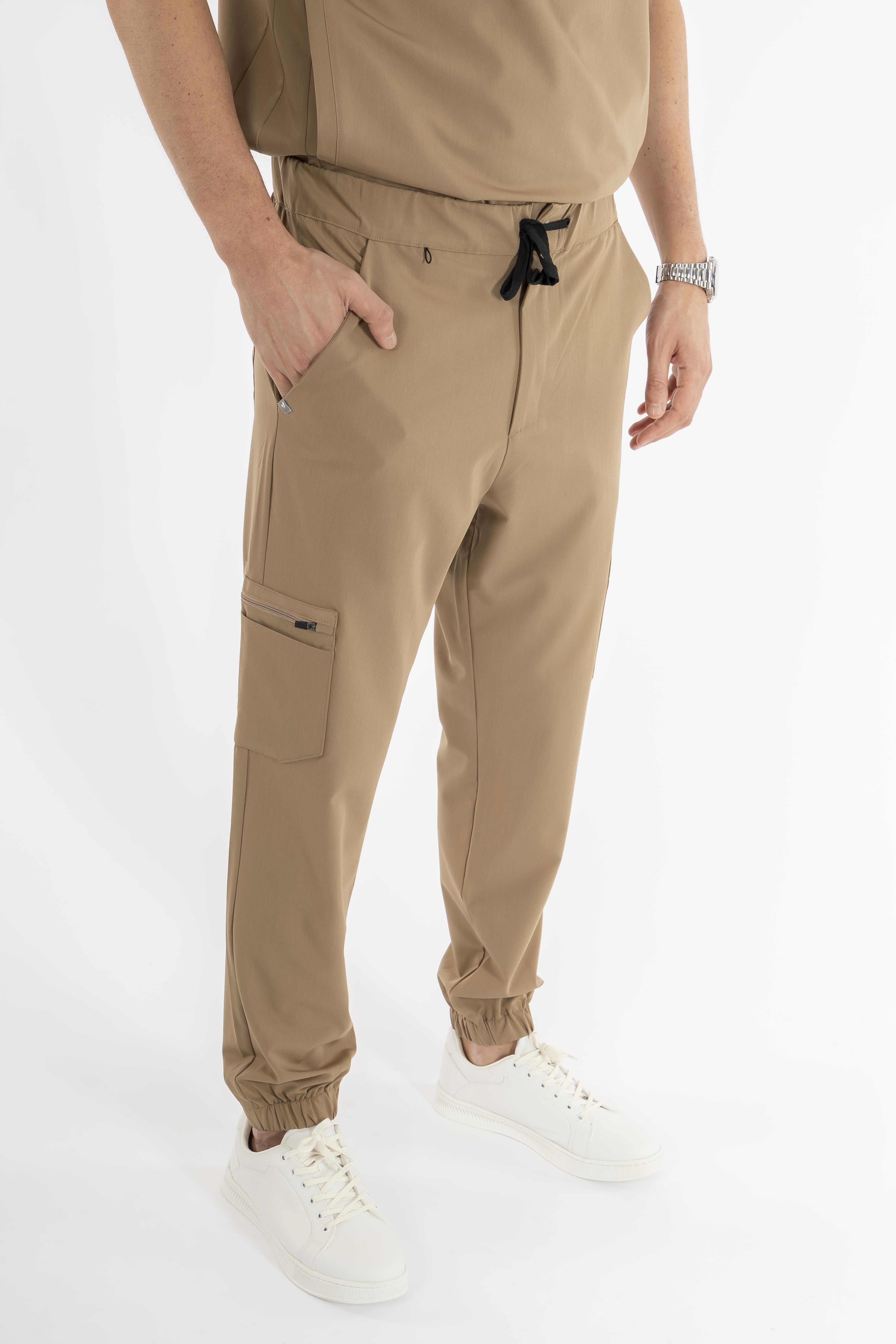 Jogger Piu Vita Bej Alt Erkek Scrubs Cerrahi Forma - Medikal Giyim Uniform