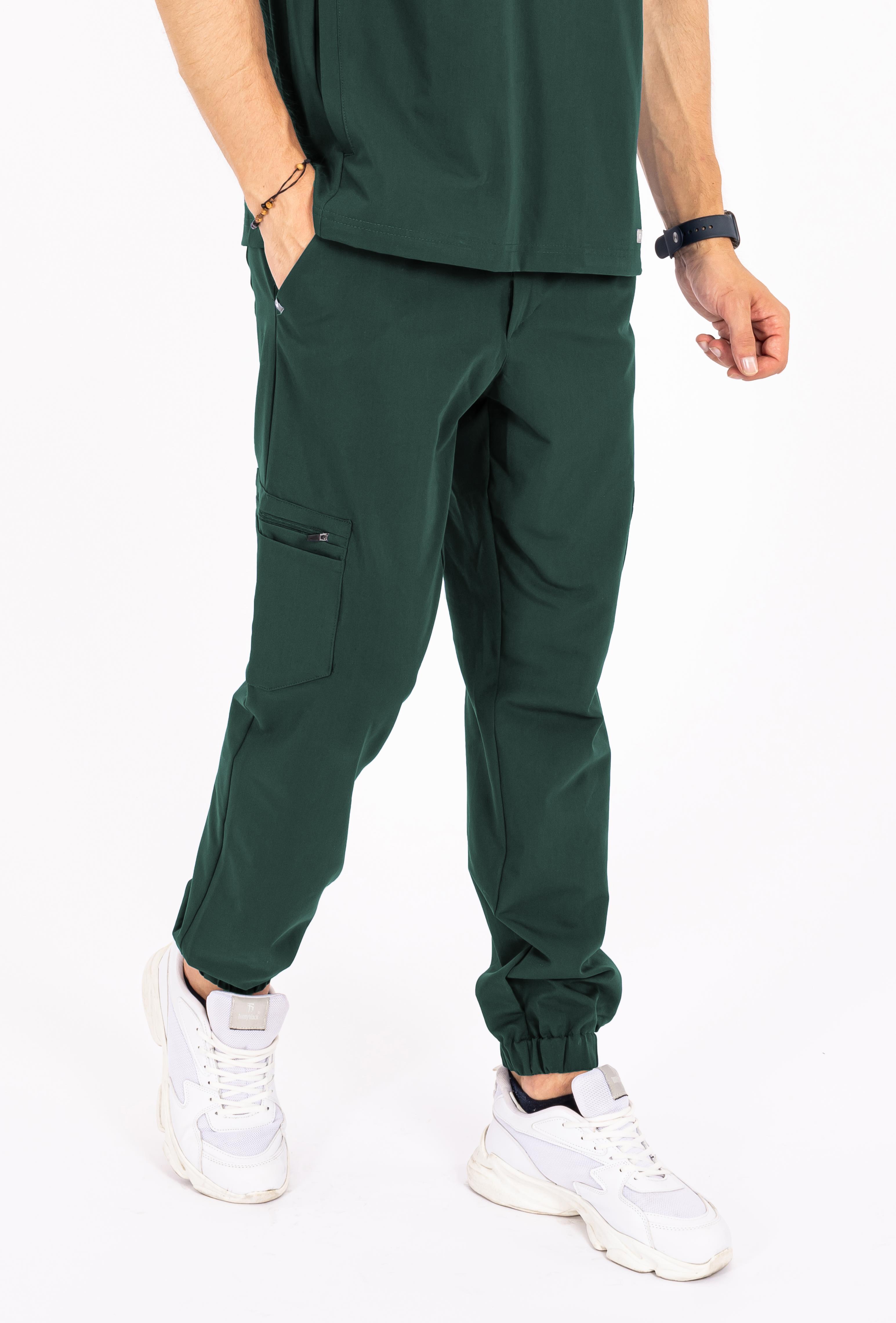 Jogger Piu ViITA Zümrüt Alt Erkek Scrubs Cerrahi Forma - Medikal Giyim Uniform
