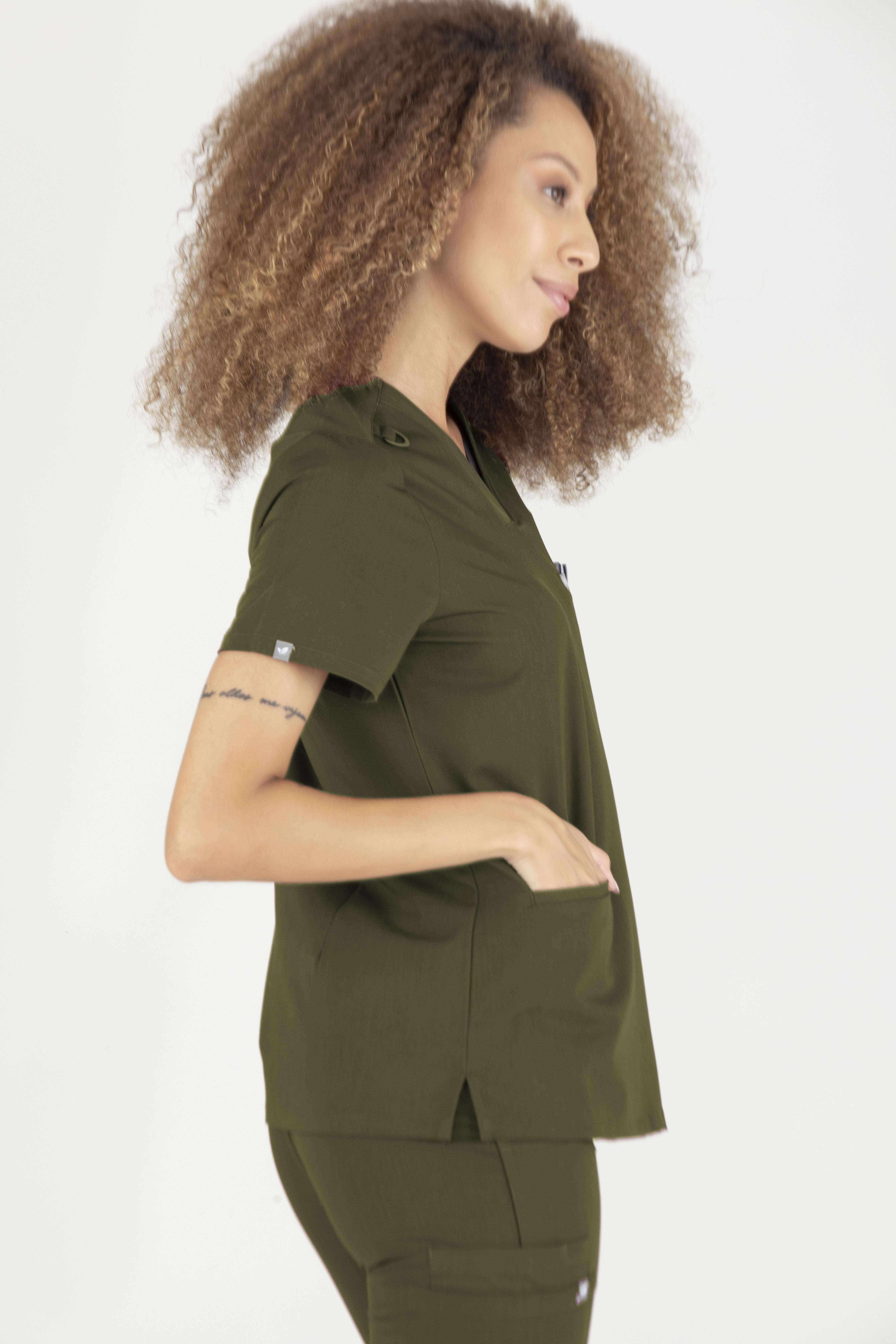 Base Vita Haki Üst Kadın Scrubs Cerrahi Forma - Medikal Giyim Uniform