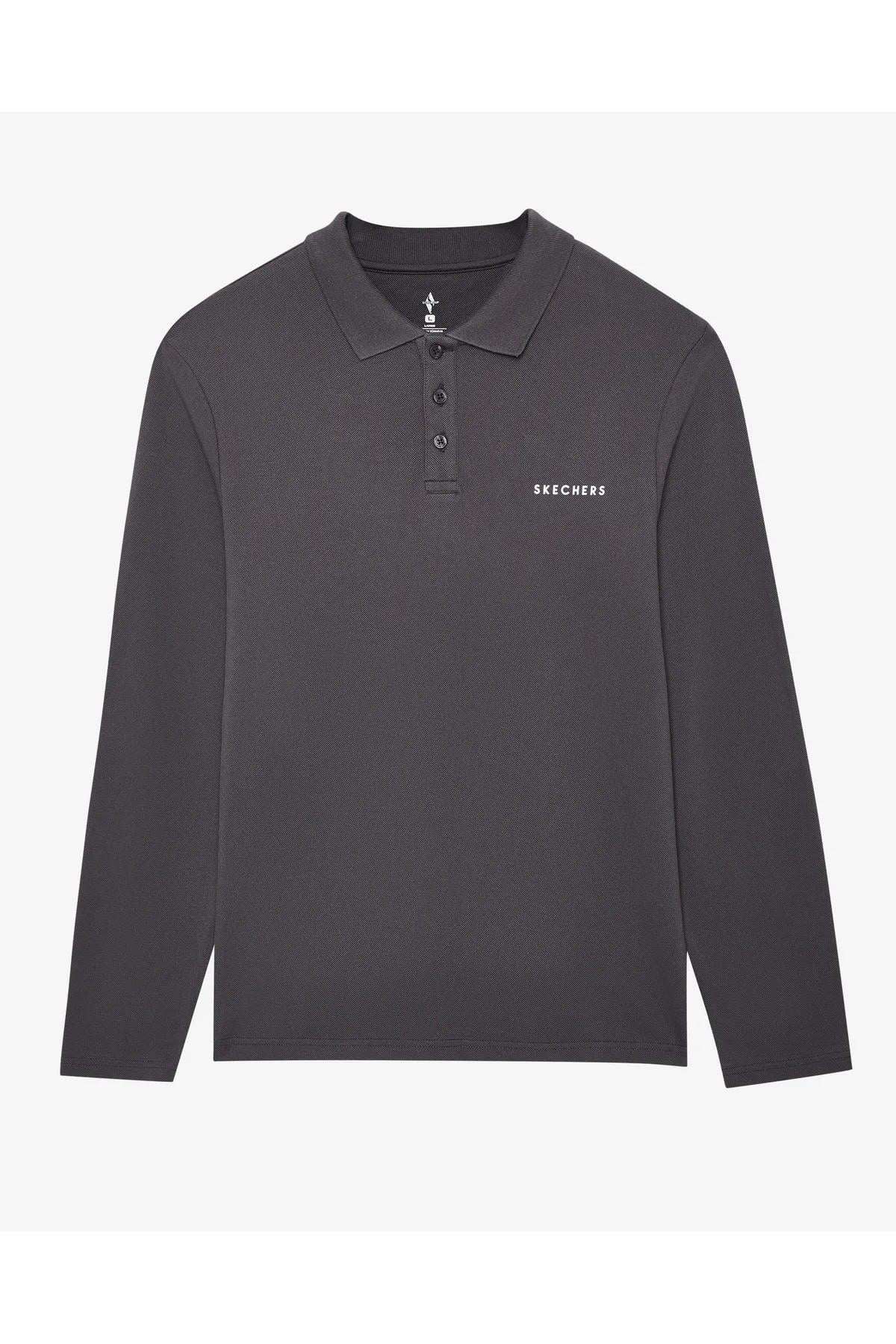 Skechers S242198-003 M Polo Casual Comfort Long Sleeve Polo Erkek Polo Tişört