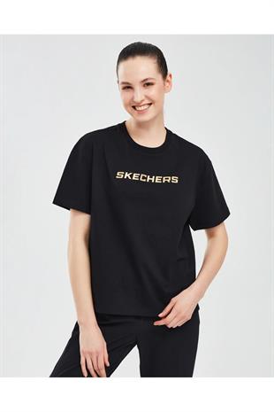 Skechers S241012-001 Graphic W Sleeve Kadın Spor Tişört
