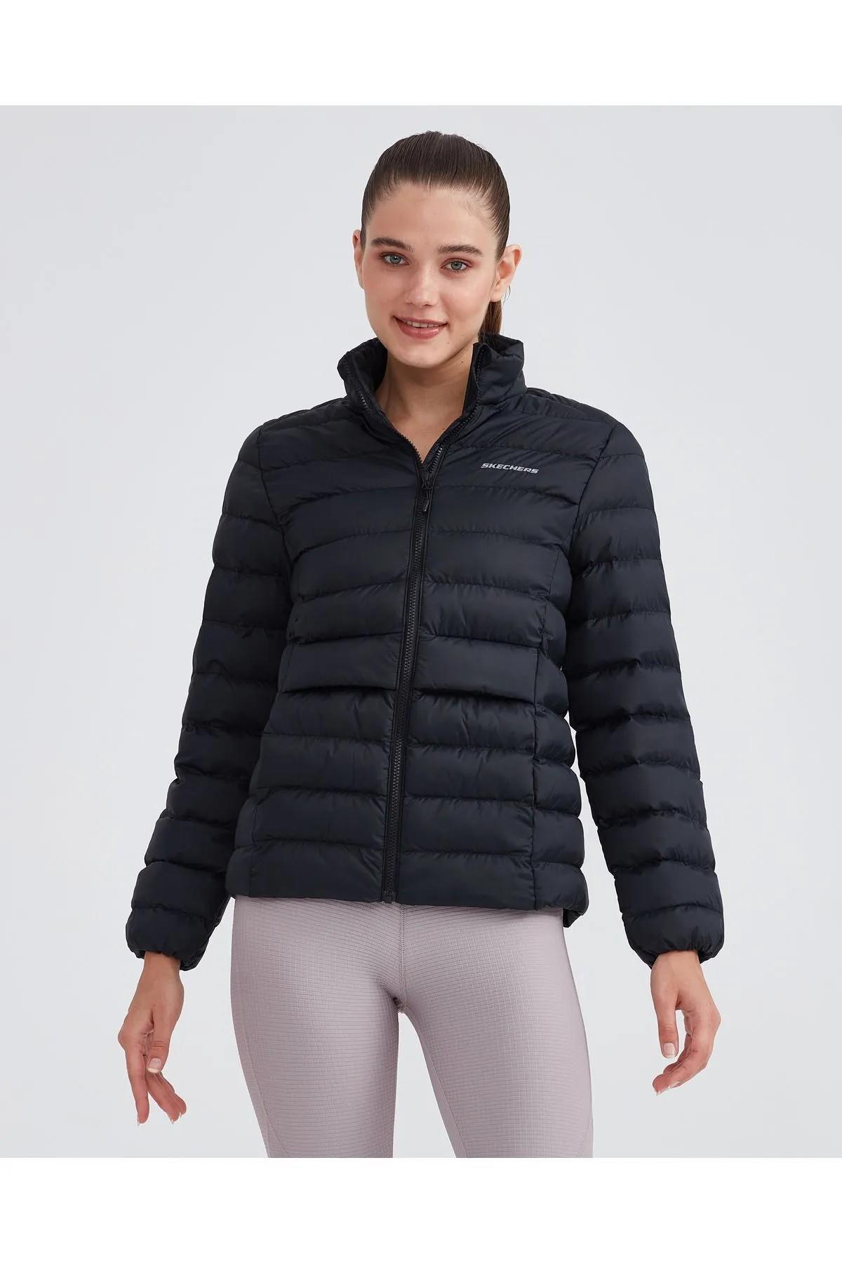 Skechers S231240-001 W Outerwear Pop Up Detailed Padded Kadın Spor Mont