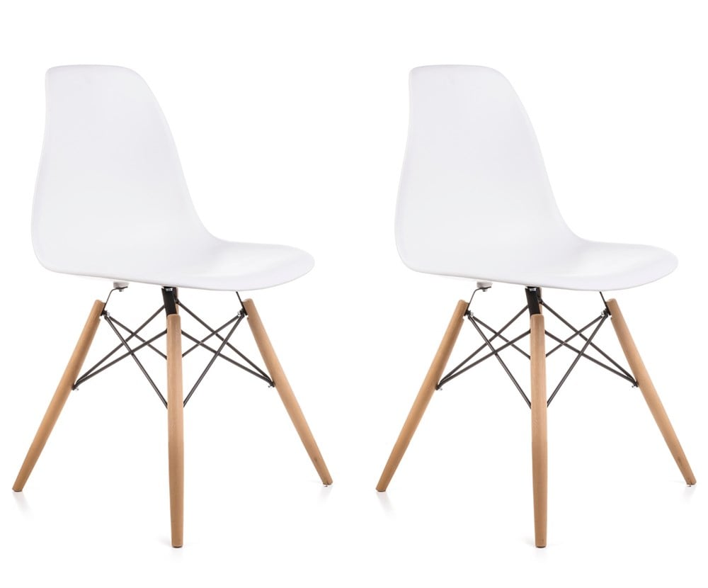 2 Adet Beyaz Eames Sandalye
