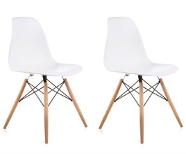 2 Adet Beyaz Eames Sandalye