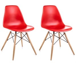 2 Adet Kırmızı Eames Sandalye