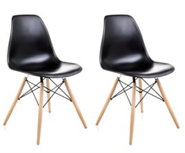 2 Adet Siyah Eames Sandalye