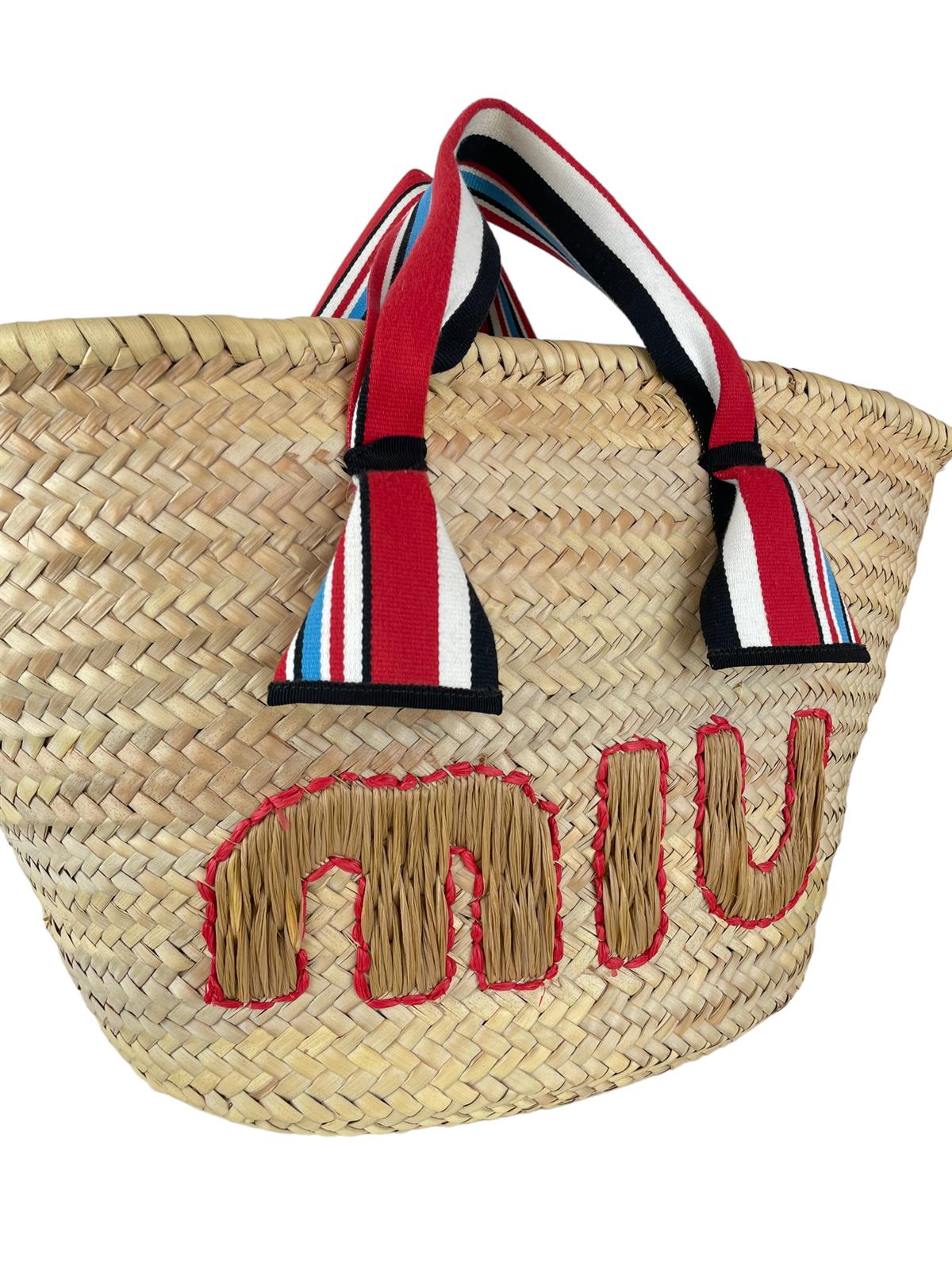 MIU MIU PAGLIA WOVEN STRAP BAG