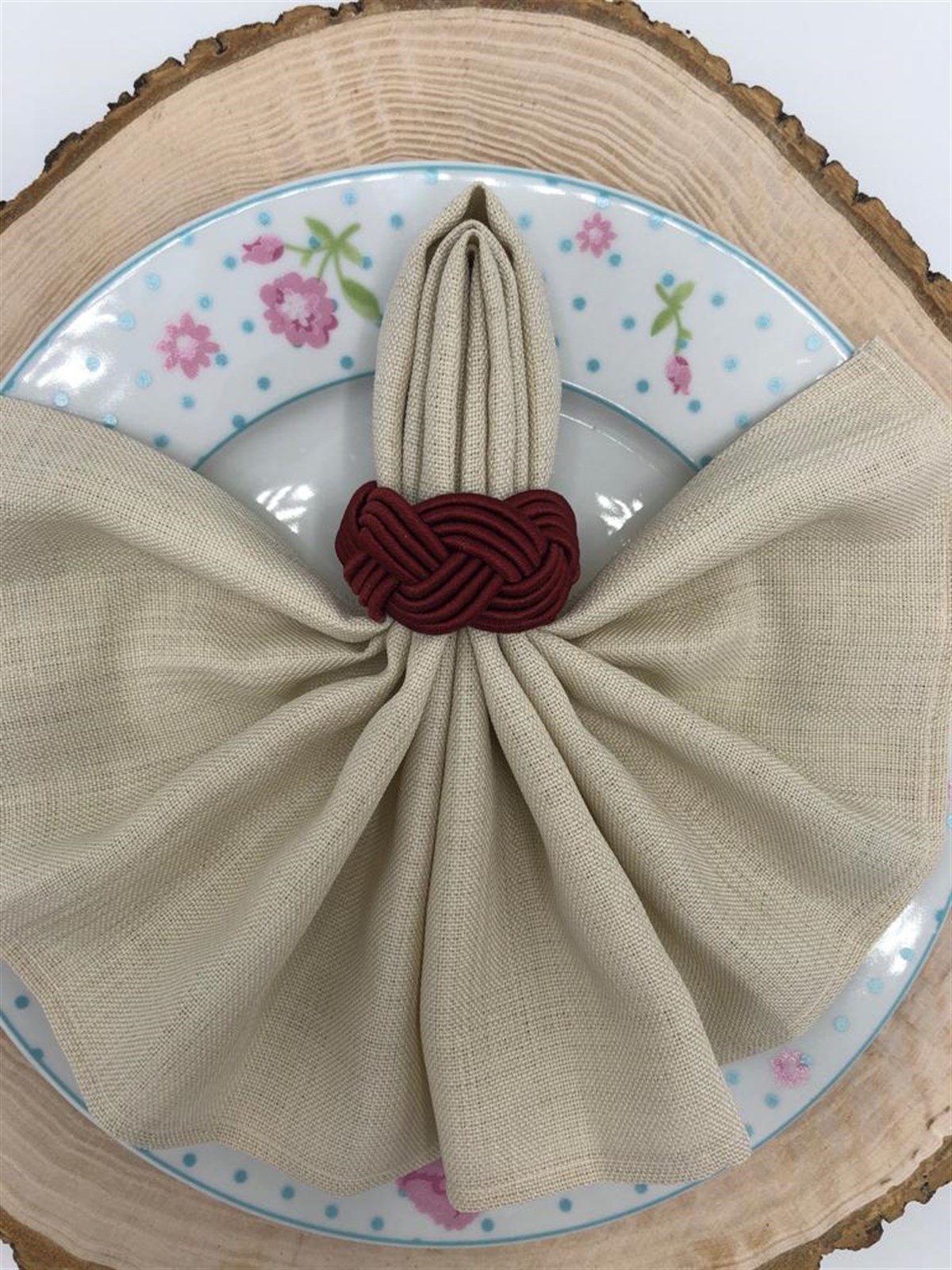 Peçete Yüzük Halkası Hasır Model Bordo Renk
