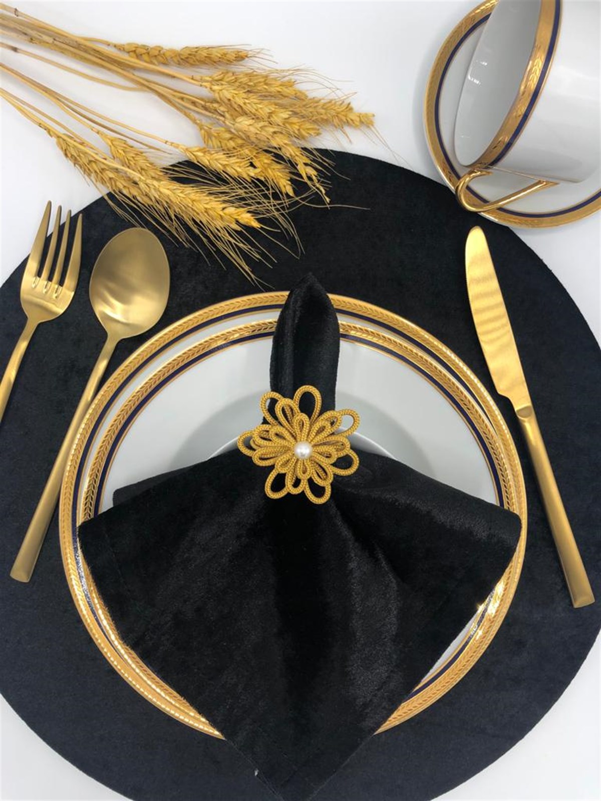 Peçete Yüzük Halkası Papatya Model Gold Renk