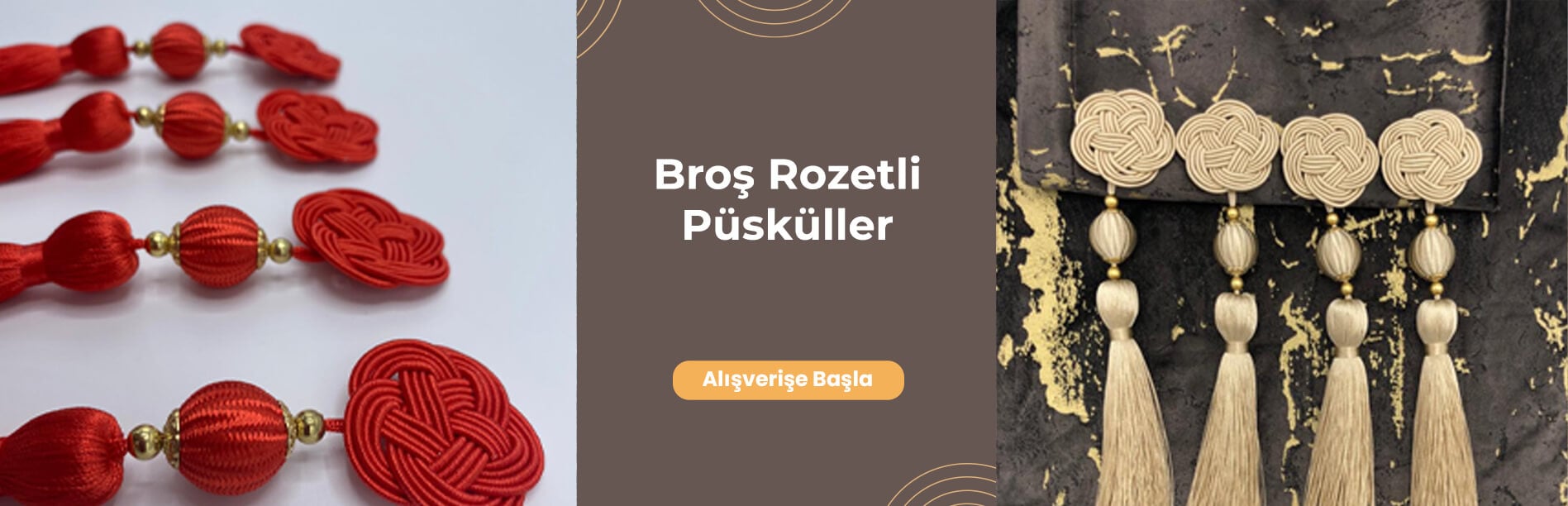 Broş Rozetli Püsküller