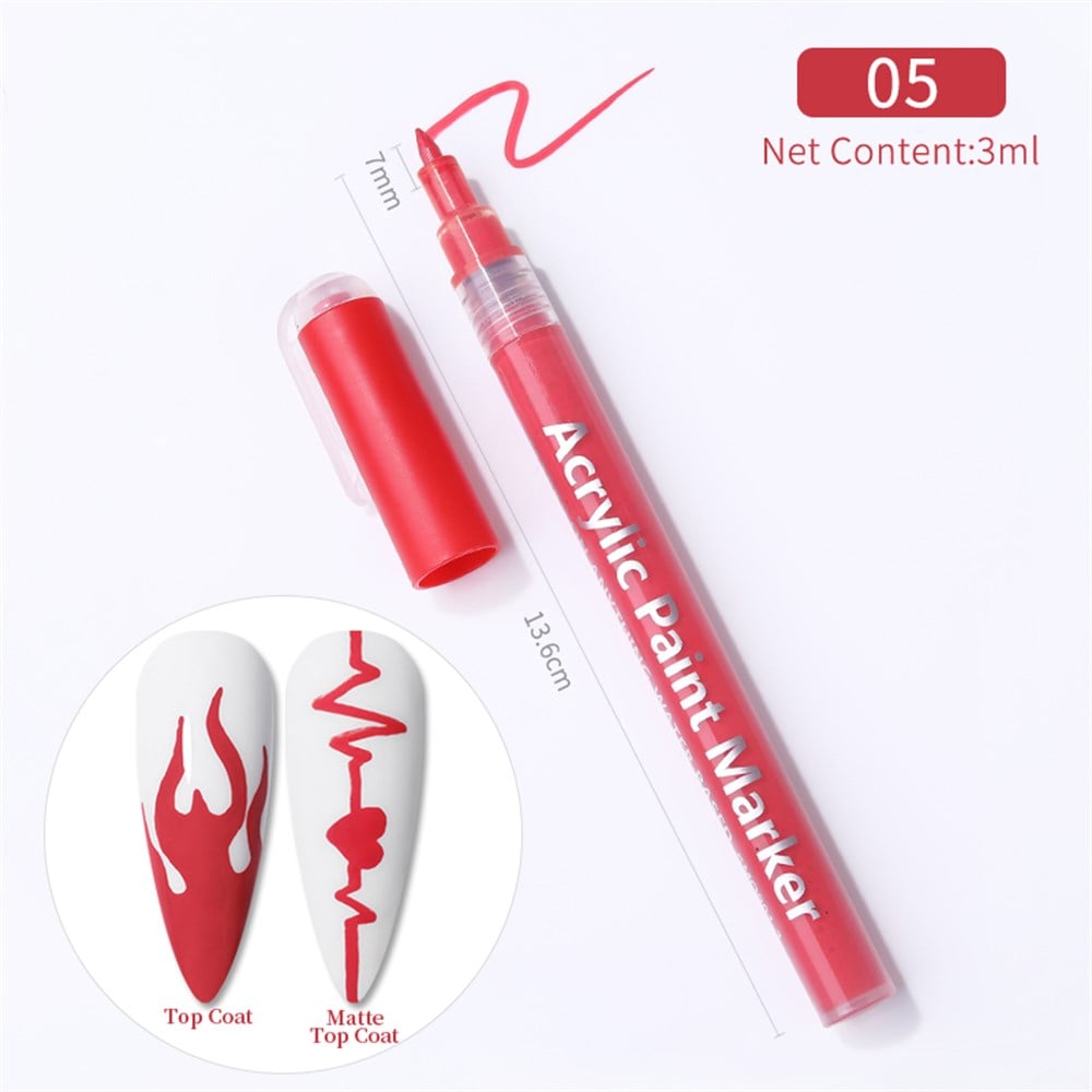  3D NAIL ART GRAFFITI PEN ( TIRNAK DEKORASYON ÇİZİM KALEMİ ) 05 KIRMIZI (RED)