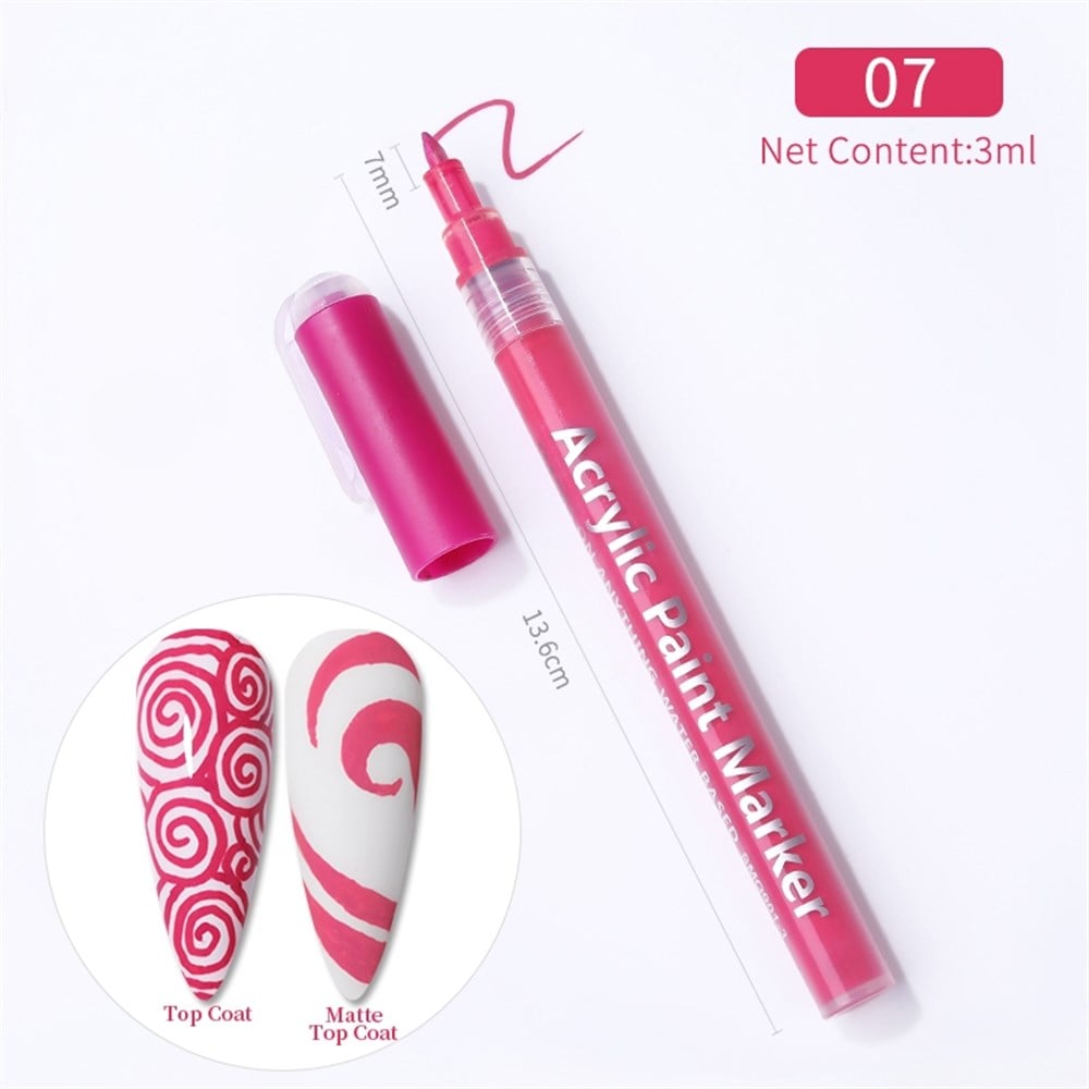  3D NAIL ART GRAFFITI PEN ( TIRNAK DEKORASYON ÇİZİM KALEMİ ) 07 PEMBE (PINK)