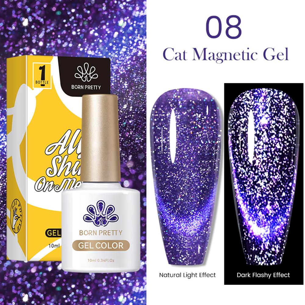 BORN PRETTY 10ML REFLEKTÖRLÜ KEDİ GÖZÜ MANYETİK (REFLECTIVE CAT EYE MAGNETIC) KALICI OJE 08