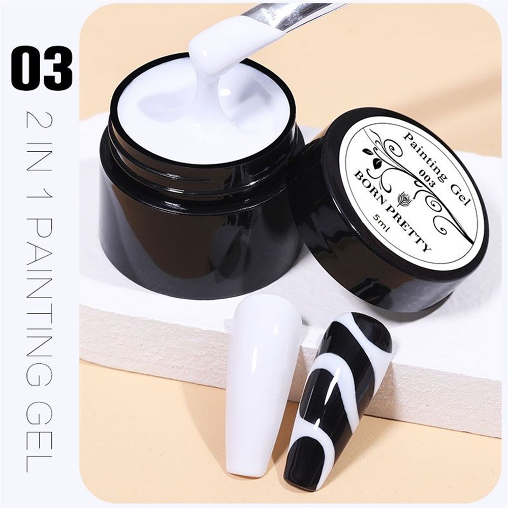 BORN PRETTY 2 in 1 PAINTING GEL (İKİSİ BİR ARADA HEM OJE HEM  ÇİZİM JELİ) 03