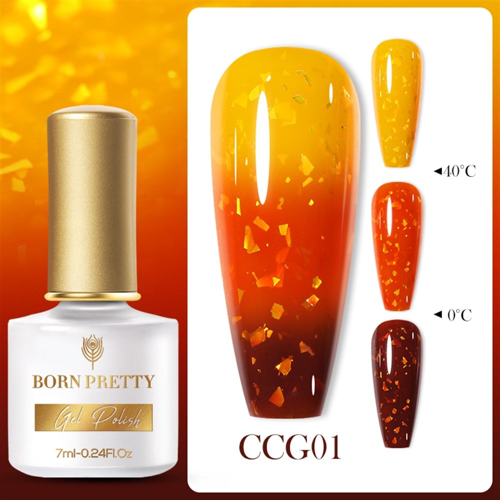BORN PRETTY 7ML TERMAL GLITTER UV GEL (ISIYA GÖRE RENK DEĞİŞTİREN PULLU KALICI OJE ) CCG01