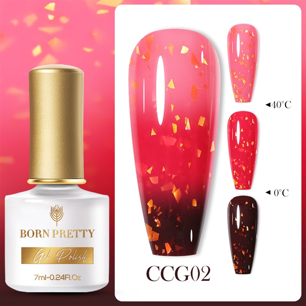 BORN PRETTY 7ML TERMAL GLITTER UV GEL (ISIYA GÖRE RENK DEĞİŞTİREN PULLU KALICI OJE ) CCG02